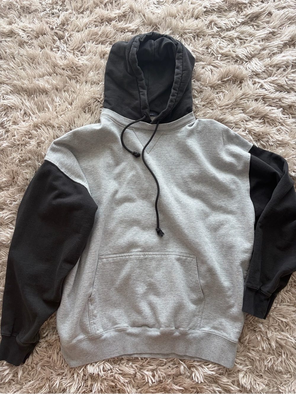 Brandy Melville Gray Body with Black Hood & Sleeves Hoodie